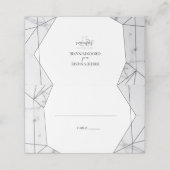 Elegante geometrische Marble Wedding-Platzkarte Platzkarte (Außenseite Aufgefaltet)