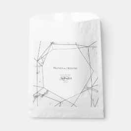Elegante geometrische Marmorhochzeit Geschenktütchen