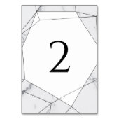 Elegante geometrische Marmorhochzeit Tischnummer (Rückseite)