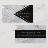 Elegante geometrische Marmorstreifen Visitenkarte (Vorne/Hinten)