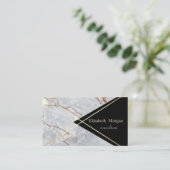 Elegante geometrische Marmorstreifen Visitenkarte (Stehend Vorderseite)