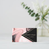 Elegante geometrische Marmorstreifen Visitenkarte (Stehend Vorderseite)