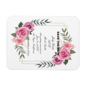 Elegante geometrische Rosa-Rose speichert das Datu Magnet (Horizontal)