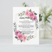 Elegante geometrische rosa Rosensicherheitsmaßnahm Dankeskarte (Stehend Vorderseite)