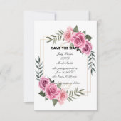 Elegante geometrische rosa Save the Date Karte (Vorderseite)