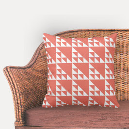 Elegante geometrische rosa und weiße Dreiecke Kissen