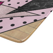 Elegante geometrische Rose Gold Glitzer Marmorholz Schneidebrett (Ecke)