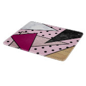 Elegante geometrische Rose Gold Glitzer Marmorholz Schneidebrett (Ecke)