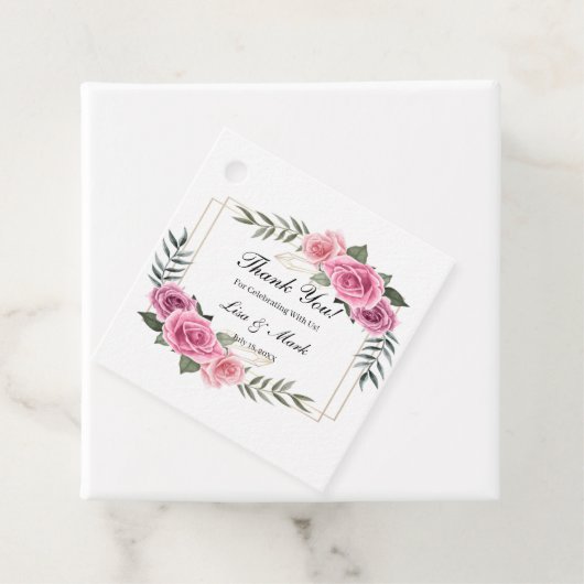 Elegante geometrische Rosengarten-Liebesmarken Geschenkanhänger (Beispiel)