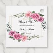 Elegante geometrische Rosengarten-Liebesmarken Geschenkanhänger (Rückseite)