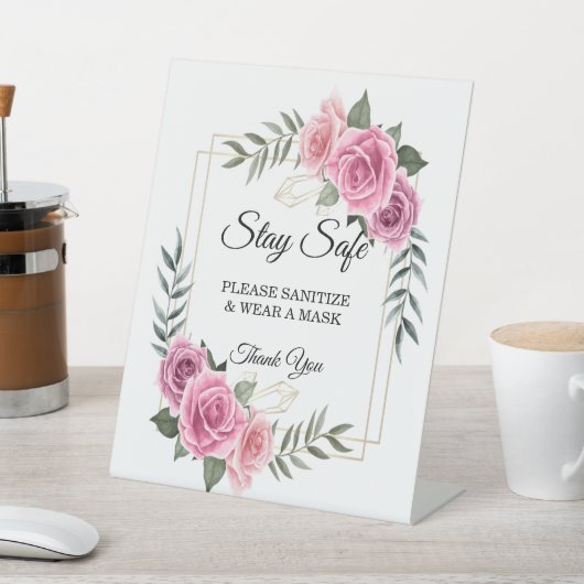 Elegante geometrische Rosensicherheit Sockelschild (In SItu)