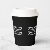 Elegante geometrische Schwarz-weiße Polka-Punkte Pappbecher (Links)