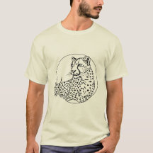 Elegante Gepard-Linienkunst – Wildlife Circle Desi