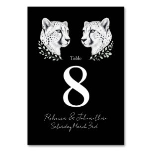 Elegante Gepard-Moderne-Hochzeitsempfangsdekoratio Tischnummer