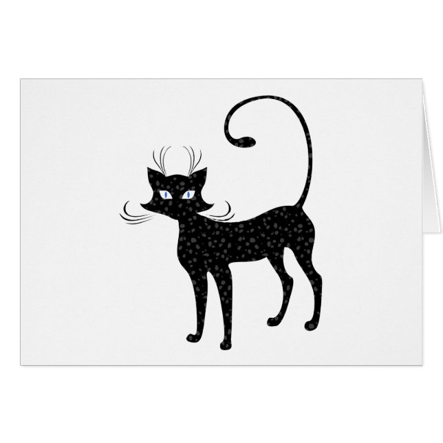 Elegante gepunktete schwarze Katze (Vorderseite (Horizontal))