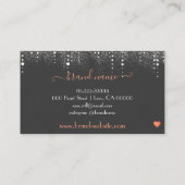 Elegante gepunktete Tropfen mit Chic Silver Rain a Visitenkarte (Rückseite)