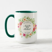 Elegante gerade verheiratete Hochzeits-kombinierte Tasse (Links)