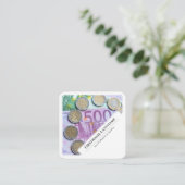 Elegante gerahmte Euro-Geldexperten Quadratische Visitenkarte (Stehend Vorderseite)