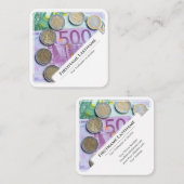 Elegante gerahmte Euro-Geldexperten Quadratische Visitenkarte (Vorne/Hinten)