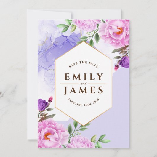 Elegante Gerahmte Hochzeit im Wasser Einladung (Rückseite)