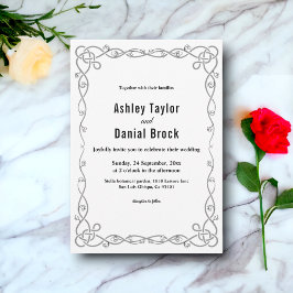 Elegante Gerahmte Hochzeit in Schwarz-Weiß-Chic Einladung