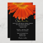 Elegante Gerbera daisy Blume Hochzeit Einladung (Vorne/Hinten)