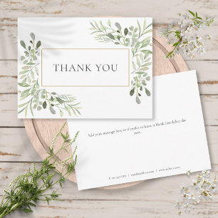Elegante Geschäft Danke Botanische Grünpflanzen Postkarte