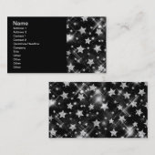 Elegante Geschäfts-Silber-Glitzer-Sterne Visitenkarte (Vorne/Hinten)