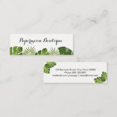 Elegante Geschäftskarte des tropischen Blätter Mini Visitenkarte (Vorne/Hinten)