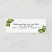 Elegante Geschäftskarte des tropischen Blätter Mini Visitenkarte (Rückseite)