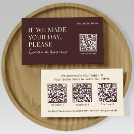 Elegante Geschäftskundenbewertungsanfrage mit QR-C Visitenkarte