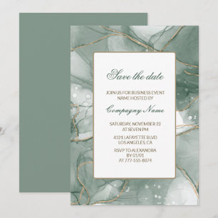 Elegante Geschäftsparty-Einladung grün Save-the-Da Einladung