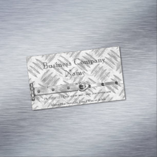 Elegante Geschäftssilber-Metallnieten-Verschluss-L Magnetische Visitenkarte
