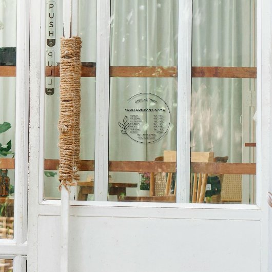 Elegante Geschäftszeiten für kleine Unternehmen Fensteraufkleber