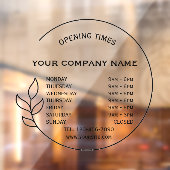 Elegante Geschäftszeiten für kleine Unternehmen Fensteraufkleber (Blatt 2)