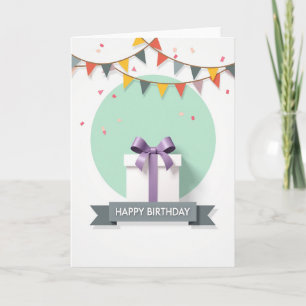 Elegante Geschenk-Geburtstagskarte mit Schleife Karte