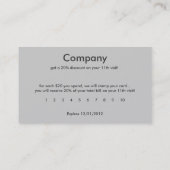 Elegante Geschenk-oder Rabatt-Karte Treuekarte (Rückseite)