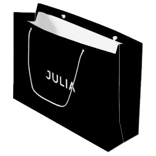 Elegante Geschenk-Tasche Julia in Schwarzweiss Große Geschenktüte