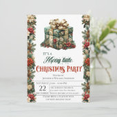 Elegante Geschenkboxen Weihnachten Party Einladung (Stehend Vorderseite)