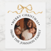 Elegante Geschenke für Script & Foto Family Chrits Weinetikett (Einzelnes Label)