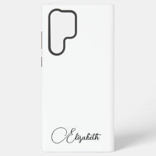 Elegante Geschenke Monogramm-Typografie Name Weiß Samsung Galaxy Hülle