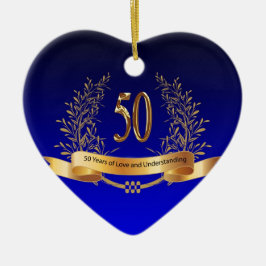 Elegante Geschenke zum 50. Hochzeitstag Keramik Ornament
