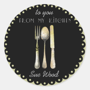 Elegante Geschenketiketten "From My Kitchen" Runder Aufkleber