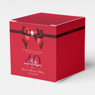 Elegante Geschenkschleife & Band 40. Hochzeitstag Geschenkschachtel