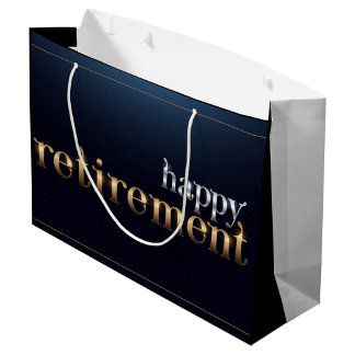Elegante Geschenktasche „Glücklicher Ruhestand“ Große Geschenktüte