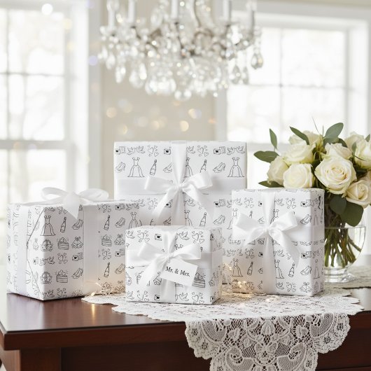 Elegante Geschenkverpackung für den Hochzeitstag Geschenkpapier