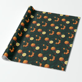 Elegante Geschenkverpackung mit Zitrusfrüchten, Be Geschenkpapier