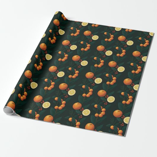 Elegante Geschenkverpackung mit Zitrusfrüchten, Be Geschenkpapier (Ungerollt)