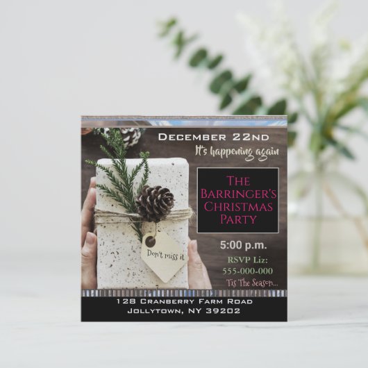 Elegante Geschenkwünsche Sie besuchen Weihnachts-P Einladung (Stehend Vorderseite)