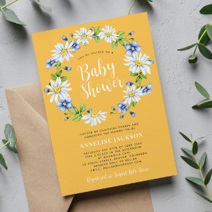 Elegante geschlechtsneutrale Babyparty mit Gänsebl Einladung
